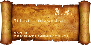 Milisits Alexandra névjegykártya